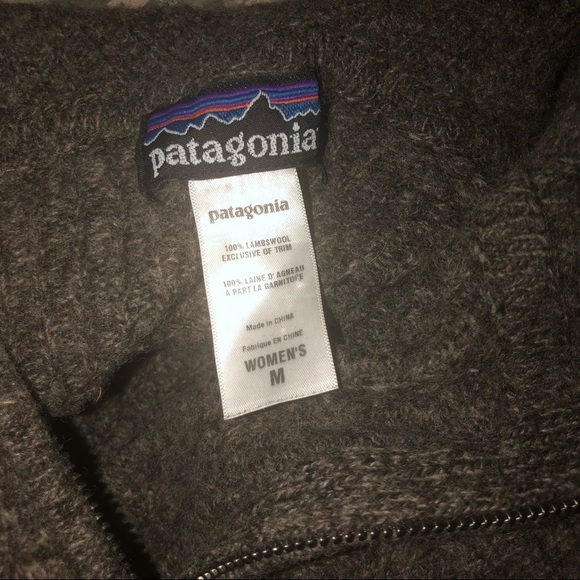 women patagonia brown wool hoody jacket size M - Picture 3 of 3